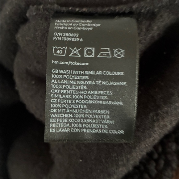 H&M Black Fleece Hooded Sweater Sz Medium - Picture 3 of 5
